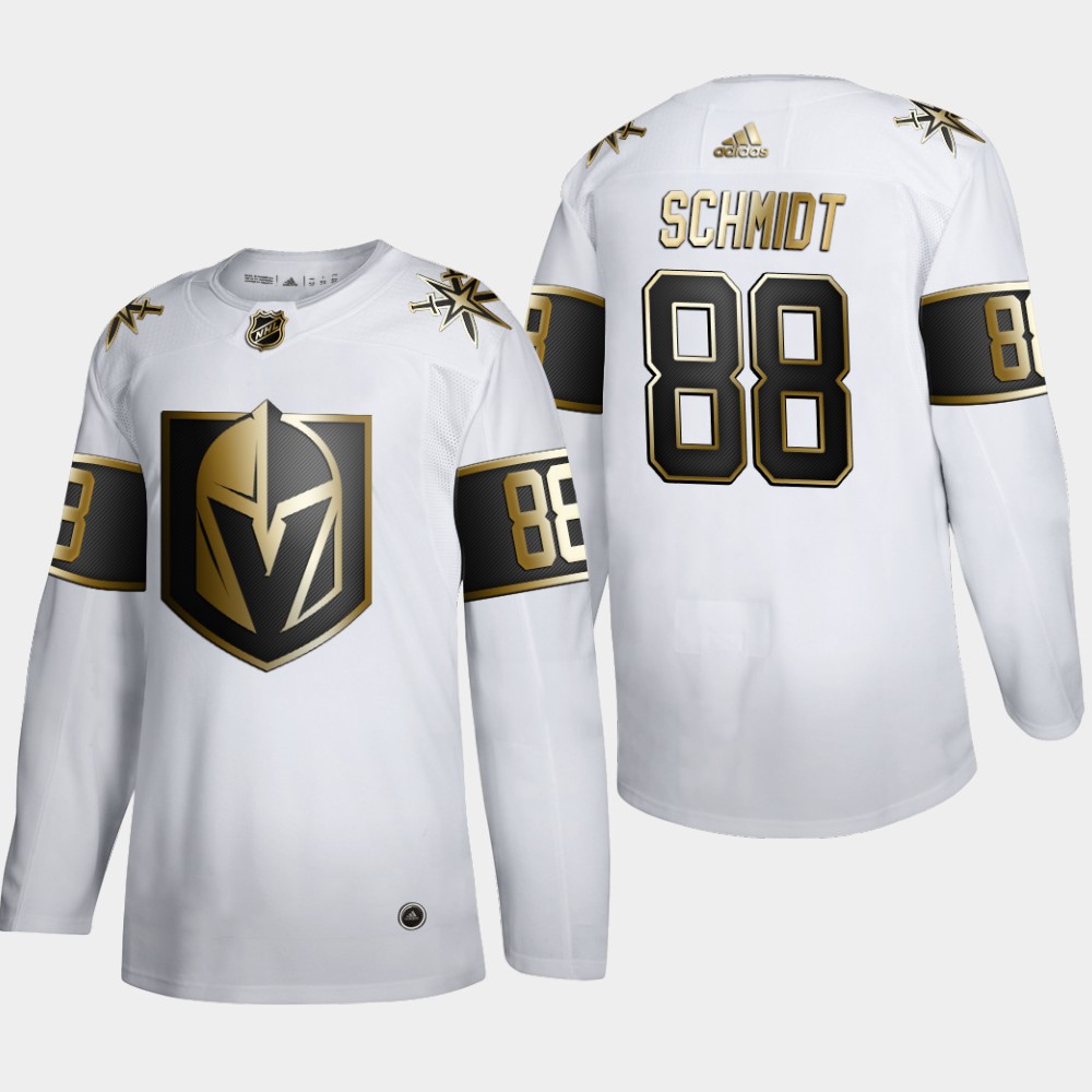Men Vegas Golden Knights #88 Nate Schmidt  Adidas White Golden Edition Limited Stitched NHL Jersey
